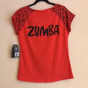 ZUMBA cute short sleeve cheetah top NEW